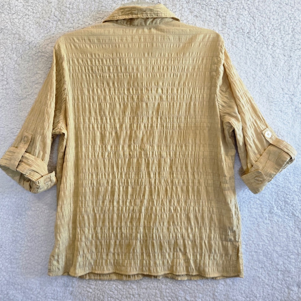 Y2K‎ Dress Barn Button Up Shirt Womens 1X Whimsigoth Boho Roll-Tab Sleeves - Picture 10 of 10